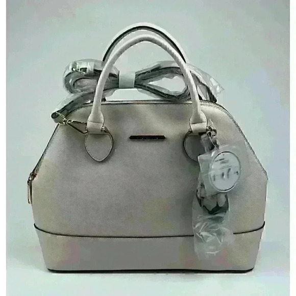 NEW! Steve Madden Women's BRELLI Logo Satchel Bag In Bone NWT $108 - Picture 1 of 5